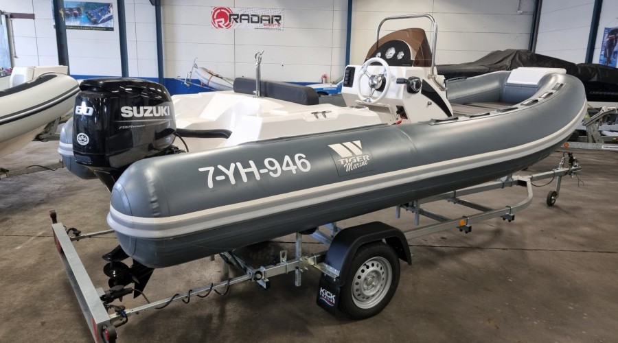Tiger Marine Sportline 520 RIB met hypalon tubes, Suzuki DF60A en trailer